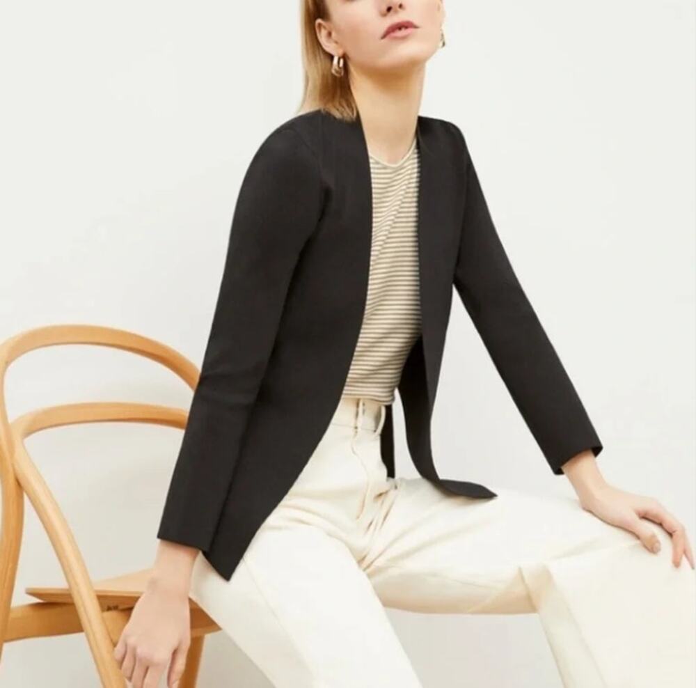 MM Lafleur Woolf Jardigan Black approx. size Small minimalist neutrals classic